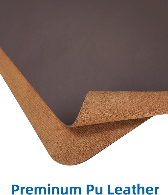 Leather Desk Pad Protector, Office Desk Mat, Non-Slip PU Leather Desk Blotter - Image 2