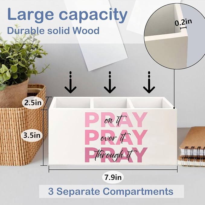 SNNDER Christian Pen Holder for Desk, Prayer Christian Gifts for Women - Image 2