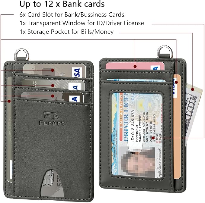 FurArt Slim Minimalist Wallet RFID Credit Card Holder - Image 6