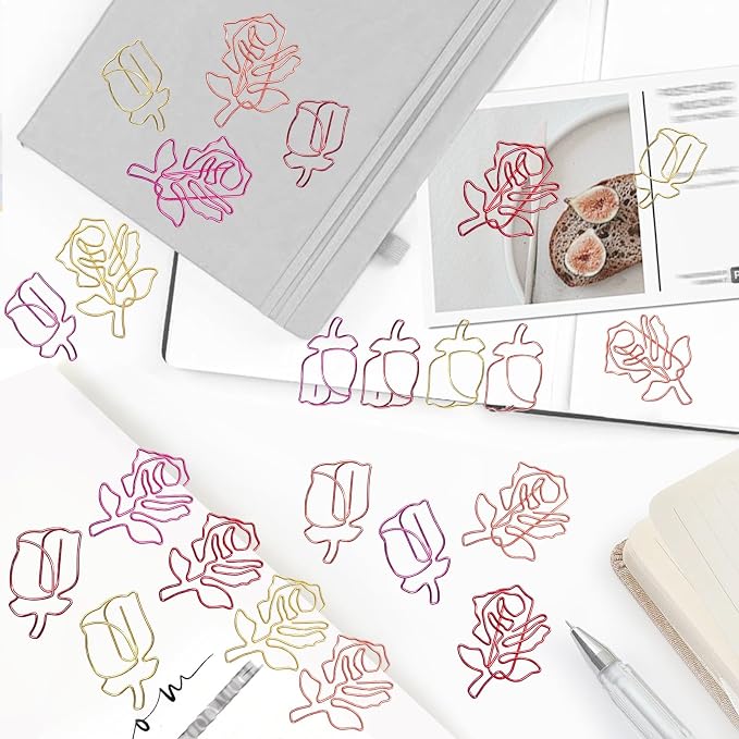 80 Pcs Cute Flower Paper Clips Set, Floral Paper Clips - Image 4