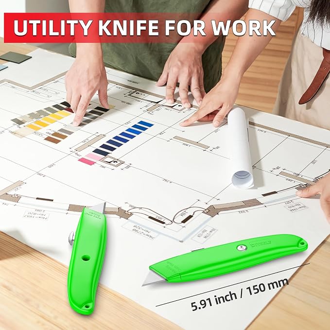 DIYSELF Utility Knife, 20 Pack Heavy Duty Box Cutter Retractable, Box Cutter - Image 6