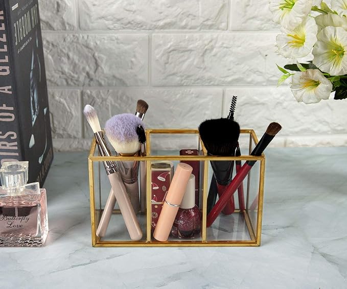 NIUBEE Acrylic Pen Holder 3 Compartments - Image 5