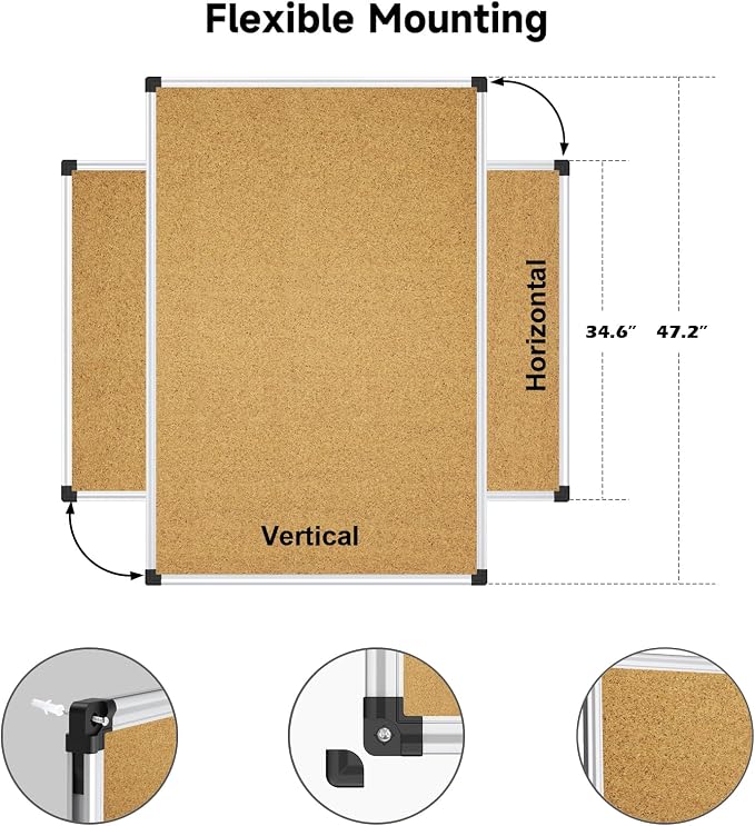 XBoard Cork Bulletin Board 48x36 inch - Image 3