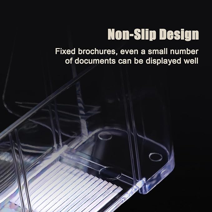 xydstay Acrylic Brochure Holder 8.5x11 Inches Slant Back Design, Plastic Table - Image 4