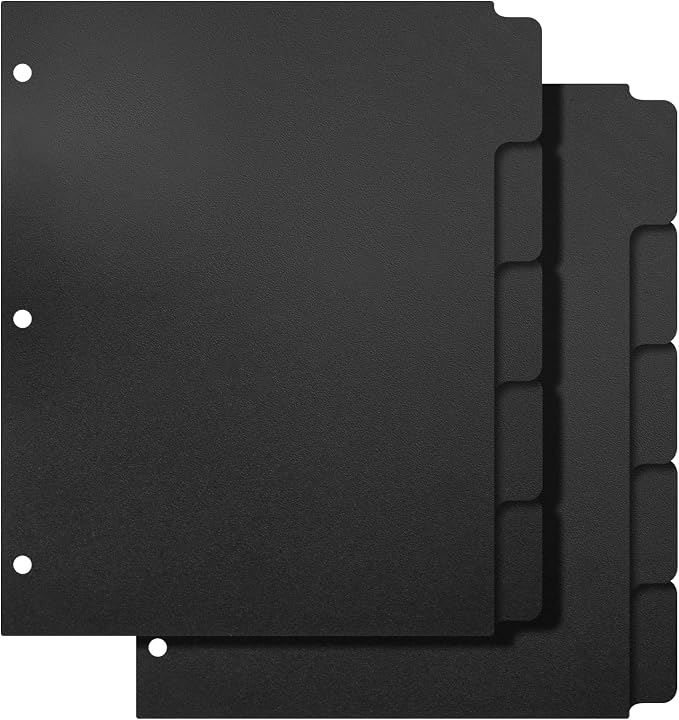 3 Ring Binder Dividers with 5-Tabs by Homakover