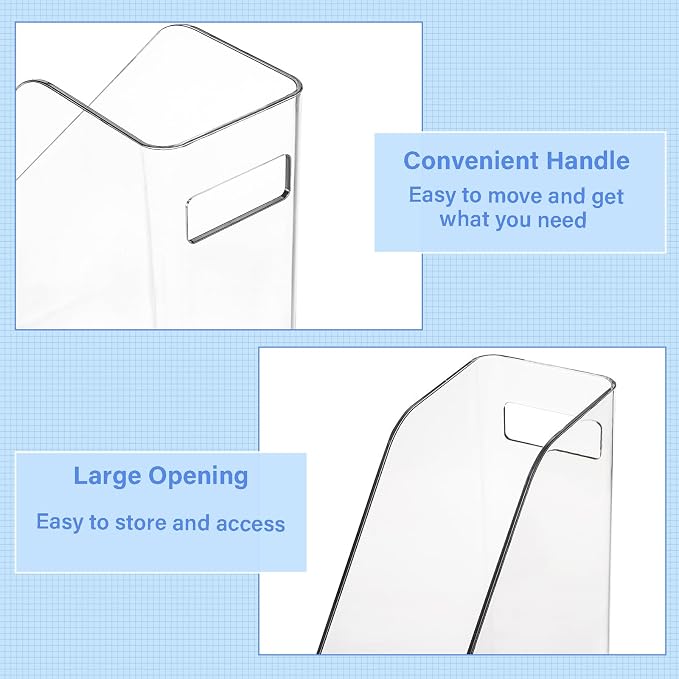 WRINGKIT 4 Pack Clear Magazine Holder, File Magazine Rack - Image 3