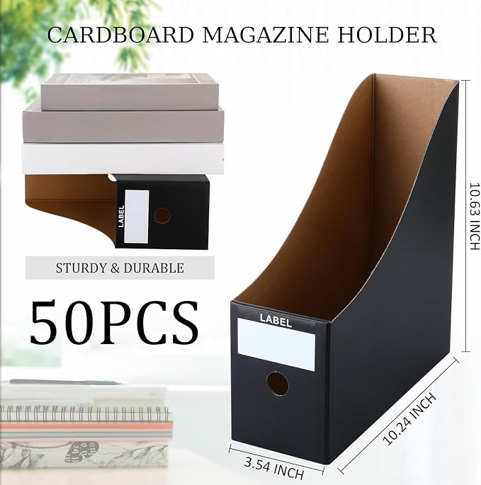Geyee 50 Pcs Cardboard Magazine Holder Magazine File Holder Magazine Storage - Image 2