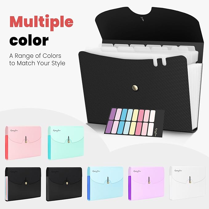 Sooez Expanding File Folder, 13 Pocket Accordion File Organizer, Monthly - Image 2