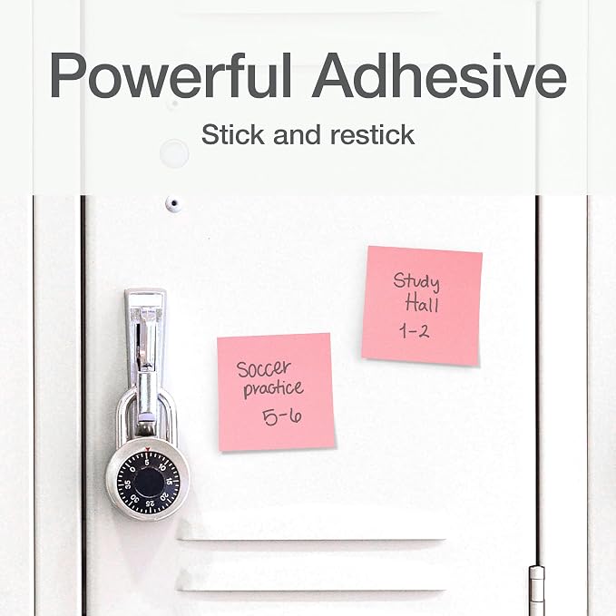 Redi-Tag Sticky Notes, 3 x 3 inch, Power Stick Notes, 8 Pack, Super Strong - Image 2