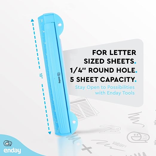 3 Hole Punch Blue, Portable Hole Puncher - Image 5