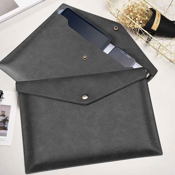 VANRA 1 Piece PU Leather File Folders A4 Document Holder File Envelope - Image 6