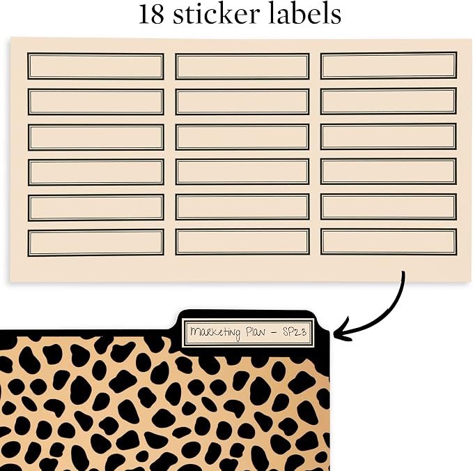 Steel Mill & Co. Set of 9 File Folders Decorative, Leopard | Thick Sturdy File - Image 5