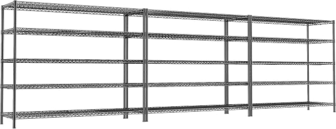 REIBII 55.5" W Storage Shelves 3200LBS Wire Shelving Unit 5 Tier Metal Shelving by REIBII