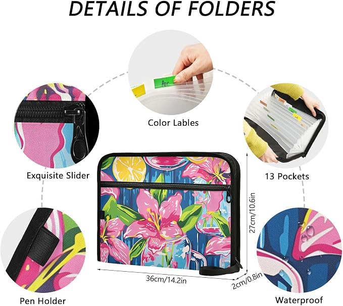Expanding File Folder Lily Pulitzer Mason Jars Accordion File Organizer 13 - Image 4