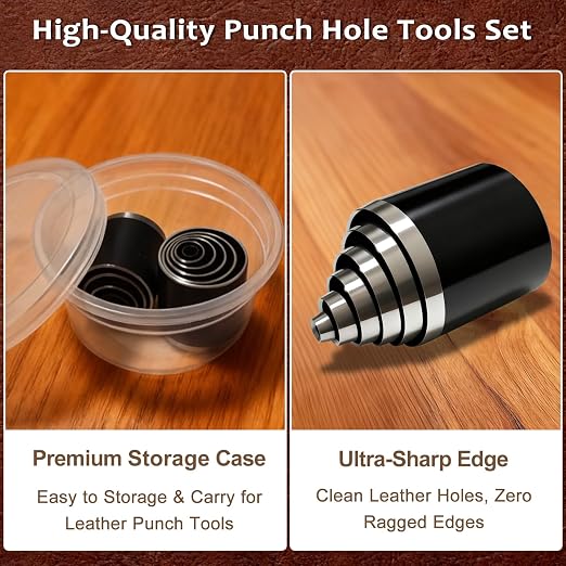 Leather Circle Cutter Tool Set, 13 Pieces Small Circle Punch Tools - Image 4