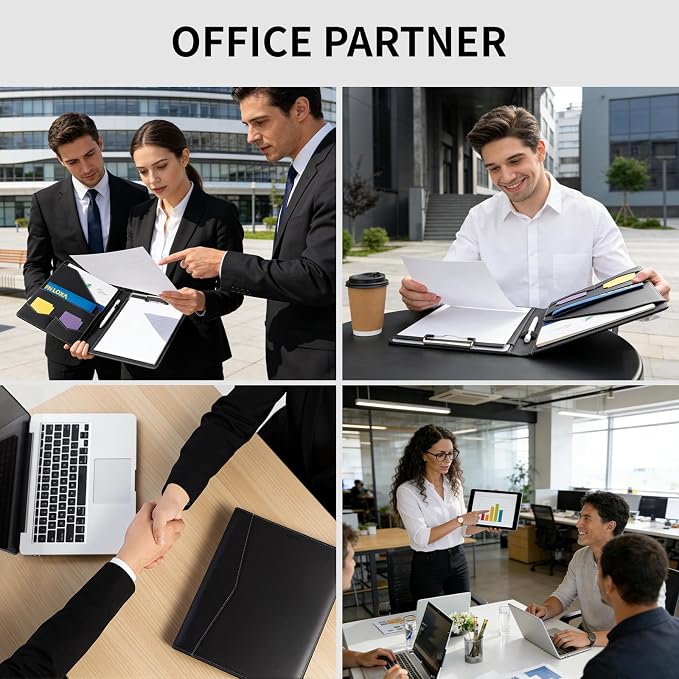Professional Padfolio with Notepad Included | Faux Leather Portfolio Folder - Image 7