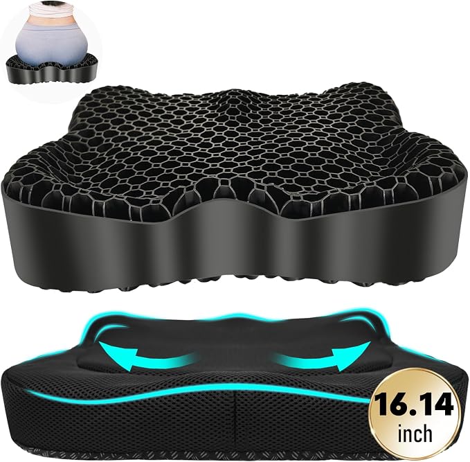 Cooling Gel Seat Cushion, Thickened Big Breathable Honeycomb Design Absorbs by NEW-Vi