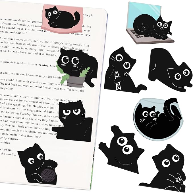 Black Cat Bookmarks, Tumwisk 10PCS Magnetic Bookmarks, Cute Bookmark Magnet by Unknown