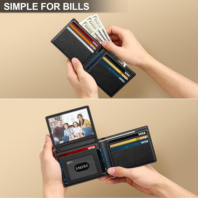 Wallet for Men Slim RFID Blocking Leather Credit Card Holder Wallet for 14 Cards - Image 3