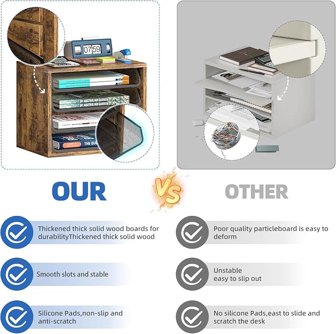 Simple Trending Desk File Organizers, 4-Tier Letter Tray Paper Organizer - Image 5