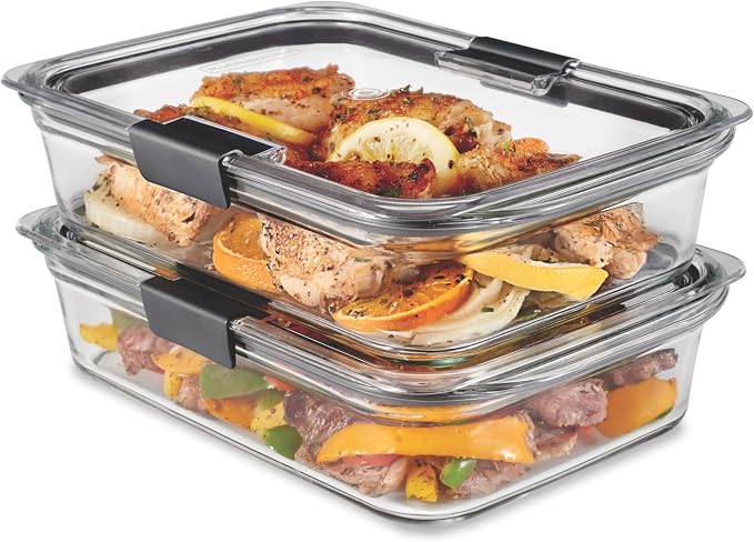 Rubbermaid Brilliance Glass Food Storage Containers, 8 Cup, Leak-Proof by Unknown