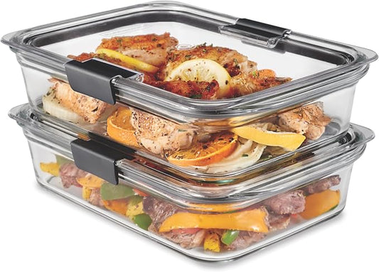 Rubbermaid Brilliance Glass Food Storage Containers, 8 Cup, Leak-Proof by Unknown