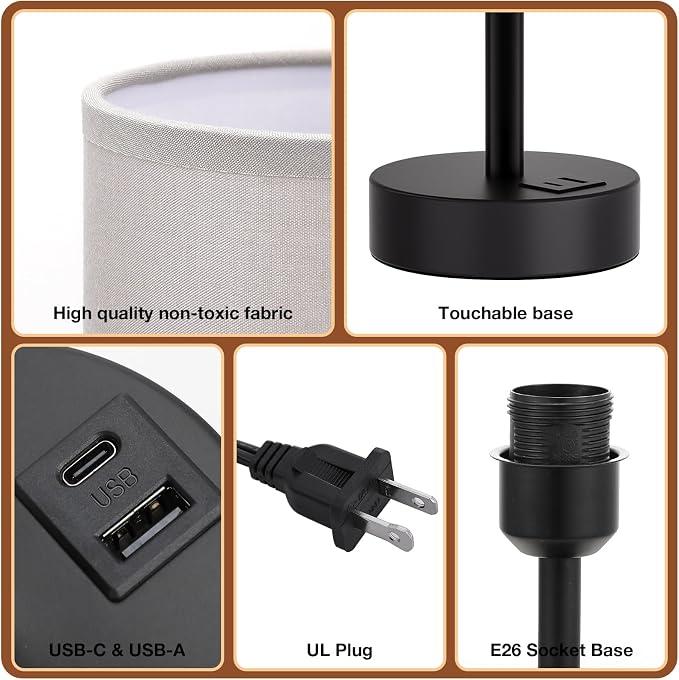 Dicoool Grey Touch Bedside Lamp - Image 6