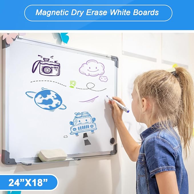 Tinlade 6 Pack Magnetic Dry Erase Whiteboard Message Presentation White Board - Image 4