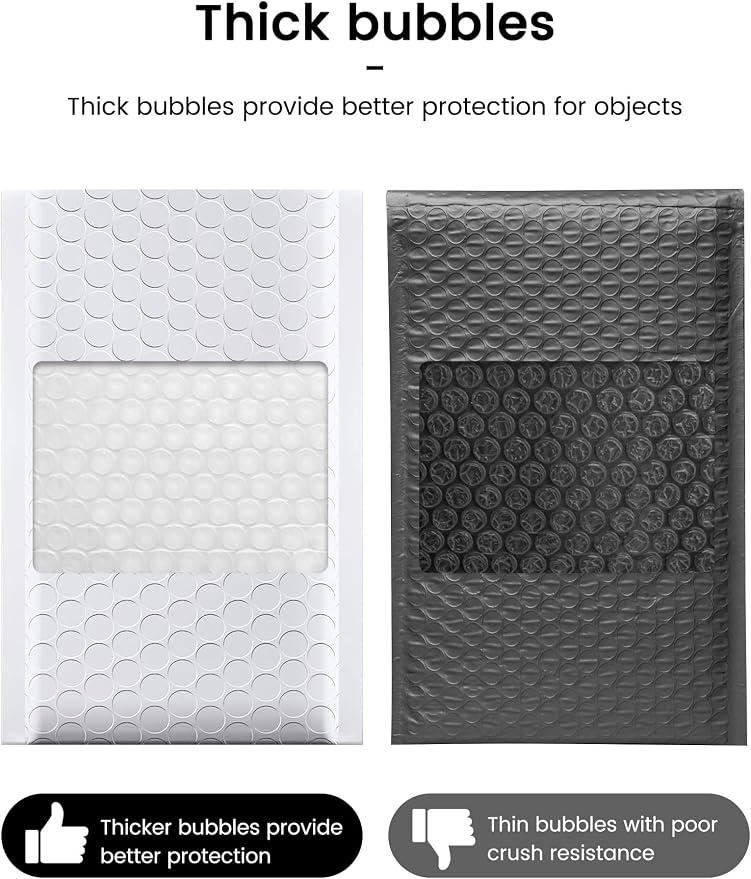 GSSUSA White Bubble Mailers 4x8 100 Pack, Self Seal Padded Envelopes | Usable - Image 6