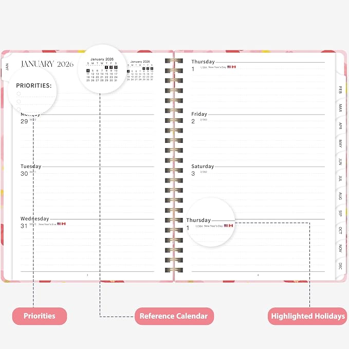 2026 Planner, Weekly and Monthly Calendar Academic Planner, Jan 2026 - Image 3