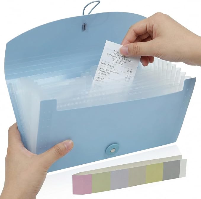 Portable 13-Pocket Receipt & Coupon Organizer, Small Expanding Accordion File by Unknown