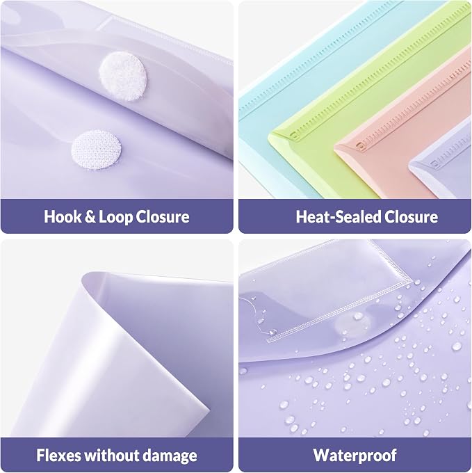 SUNEE 12 Pack Plastic Envelopes, Folders - Image 2