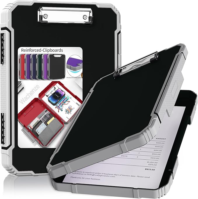 Thicker Clipboard with Storage, Internal Pen Pouch Included, A4 / Letter Size by HOME