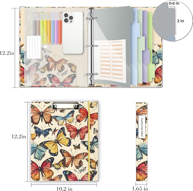 3 Ring Binder 1 Inch, BVSSX Three Ring Binders Organizer - Image 6