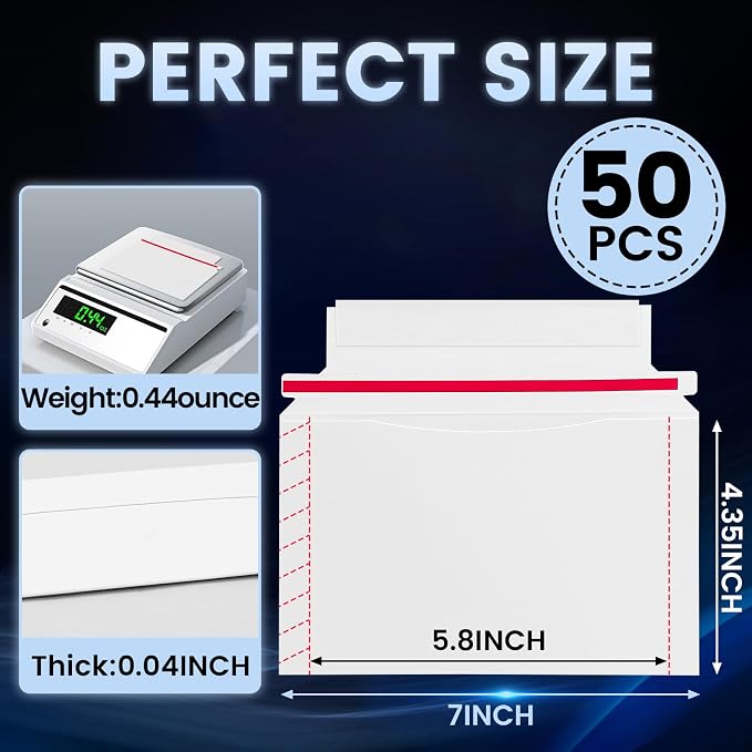 50 Pack Mailer Trading Card Envelopes，7" x 4.35" Trading Card Mailers - Image 4
