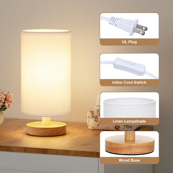 Fenmzee Small Table Lamp for Bedroom - Image 2