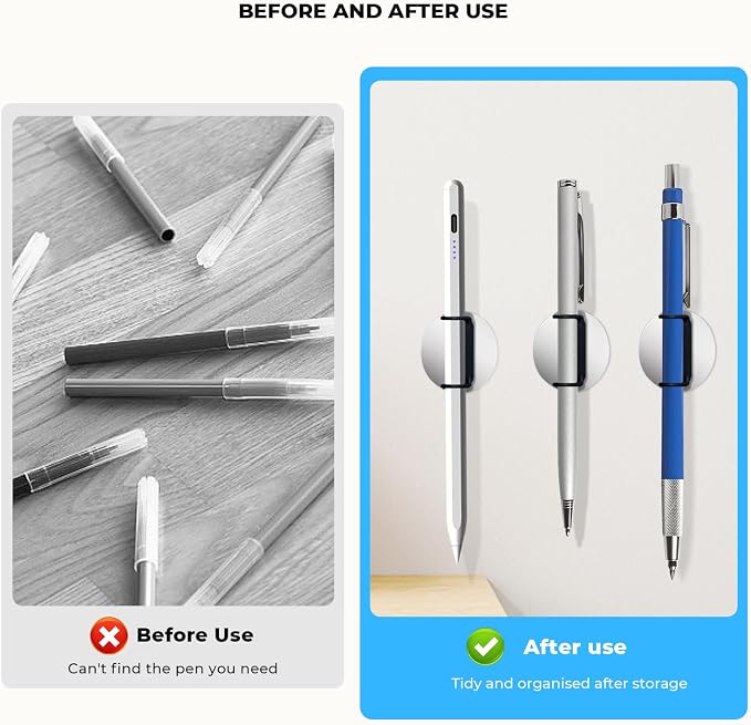 10 Pack Magnetic Pen Holder for Refrigerator, Adjustable Pen Pencil Holders - Image 6