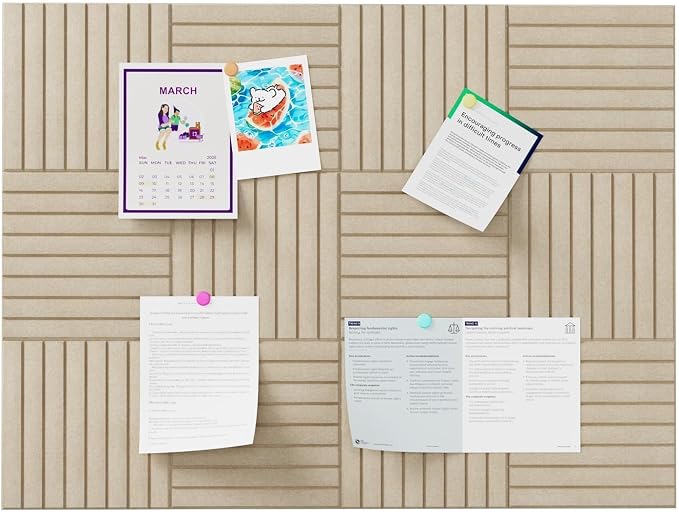 Stripe Felt Bulletin Board Tiles, Cork Board Alternative 48 x 36 in | 0.35 in - Image 8