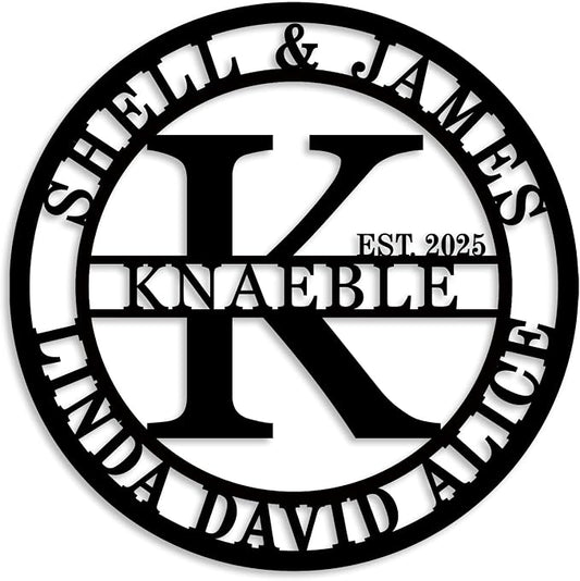 Personalized Family Name Sign Custom Family Metal Signs Monogram Letters Wall by ENFODREAM