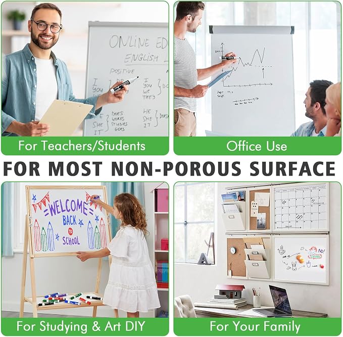 SUIN Dry Erase Markers, Chisel Tip Whiteboard Markers, Low Odor White Board - Image 7