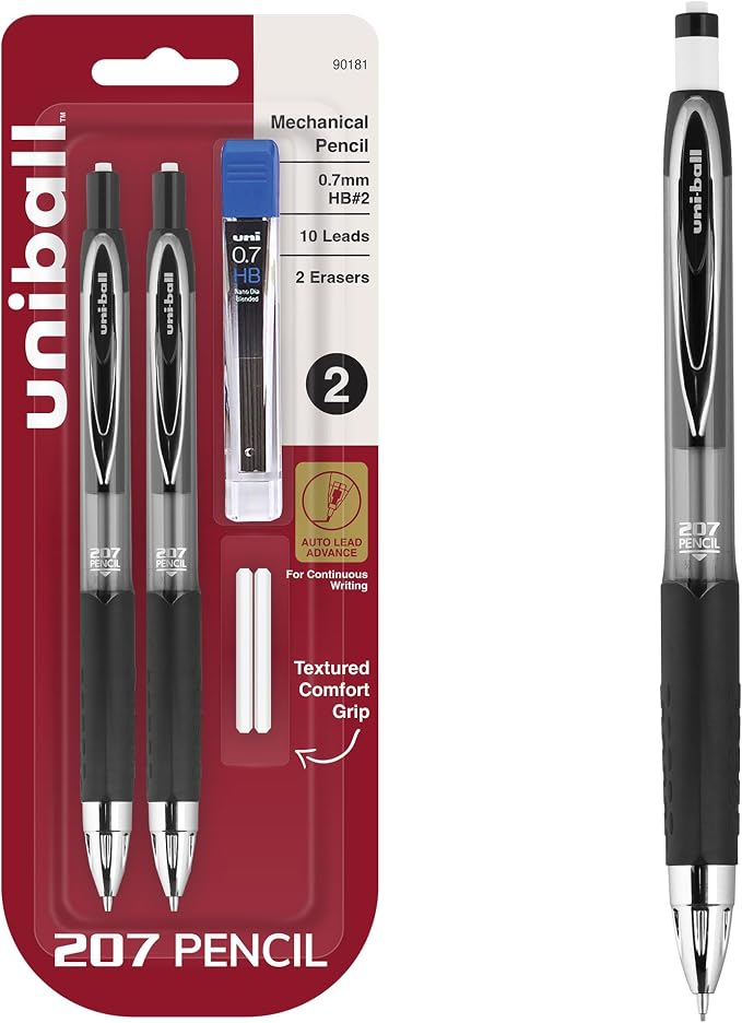 uniball™ 207 Mechanical Pencil Starter Kit, HB #2, 2 Pack by uni-ball