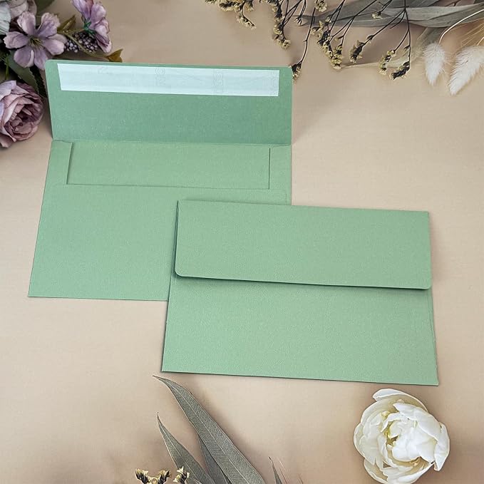 4x6 Green Envelopes For Invitation, A6 envelope 4.75 x 6.5 inch, 4X6 Envelopes - Image 4