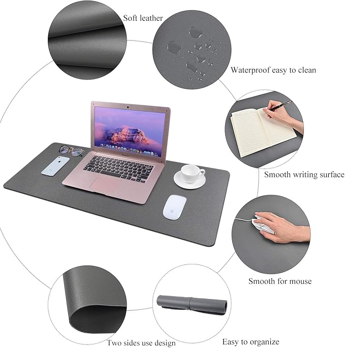 Desk Pad for Office Home 31" x 13", PU Leather Waterproof Large Desk Writing - Image 6