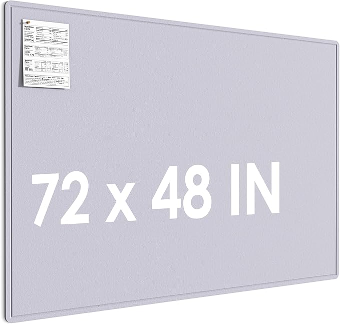 MaxGear Extra Large Bulletin Board 72" x 48", Foldable Felt Board Vision Board Supplies, Cork Board for Office, Home, School, Small Pin Boards for Walls Decorative Display Board Moonlight Gray-DeskLoop Office