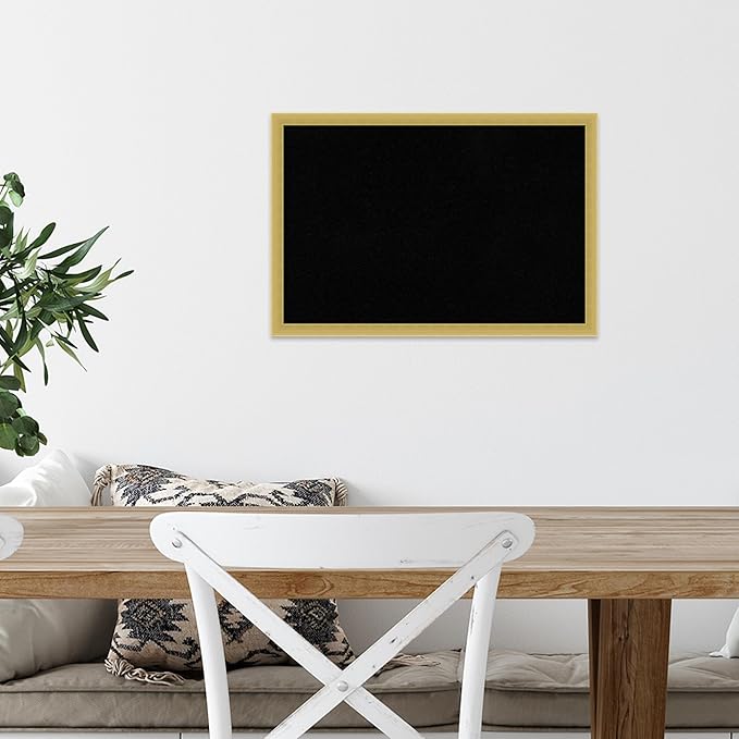 Amanti Art Black Cork Board for Wall, 13x19 Vision Board with Gold Wood Frame, Small Corkboard Office Decor for Home Organization, Modern Corkboard Pinboard to Display Items for Home Organization in-DeskLoop Office