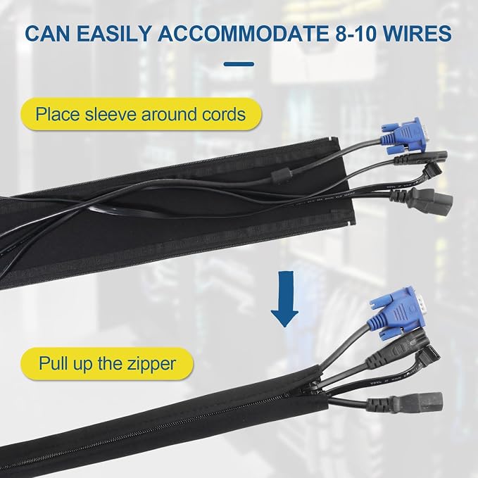 4 Pack Cable Sleeves, 20 inch Neoprene Cable Management Sleeves | - Image 2