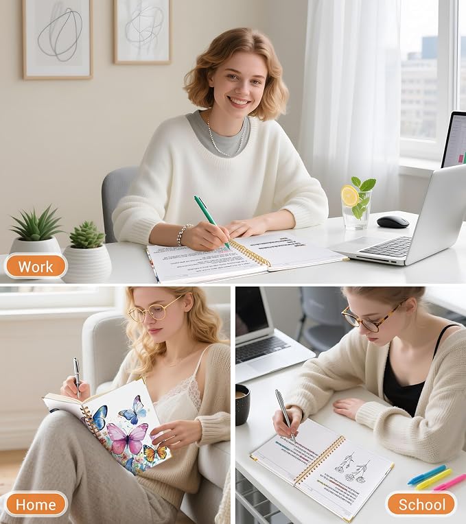 Lined Spiral Notebook Journal for Women, 150 Pages Cute Notebooks 5.75” x 8.38” - Image 7