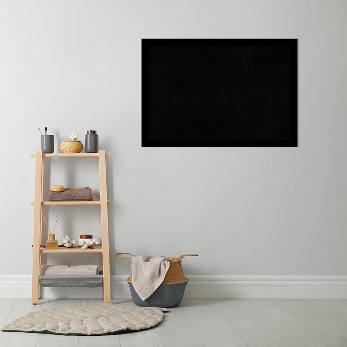 Amanti Art Black Cork Board for Wall, 27x39 Vision Board with Black Wood Frame, Large Corkboard Office Decor for Home Organization, Modern Corkboard Pinboard to Display Items for Home Organization in-DeskLoop Office