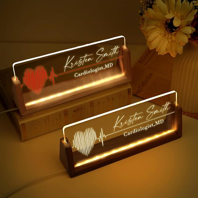 Custom Light Up Name Plate for Desk, Desk Name Plate Personalized - Image 2