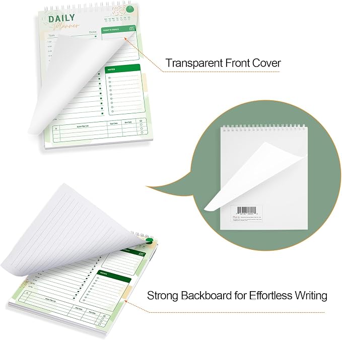 To Do List Notebook Daily Planner A5 CheckList Pad 52 Sheets, 5.9" x 8.2" Daily - Image 3
